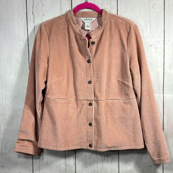 Orvis Blush Pink Corduroy Button Jacket Womens Cottagecore Classic Soft Neutrals - Picture 1 of 13